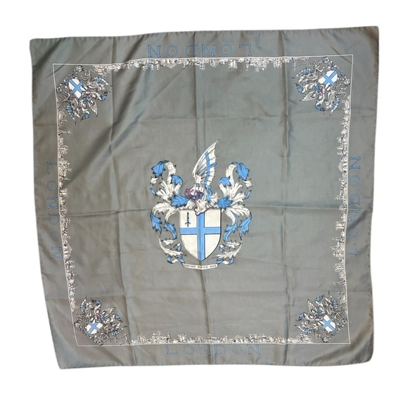 Gray and Blue London Themed Scarf - Picture 2 of 15